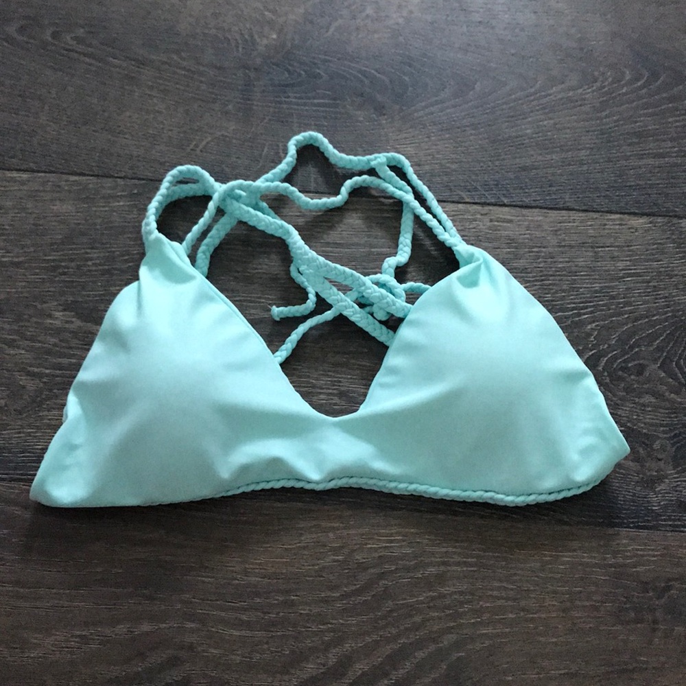 blue bikini top
